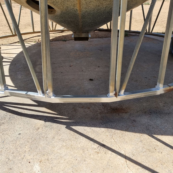 image showing newly welded section on the frame of a field bin to repair in Koorda by boilermaker welder