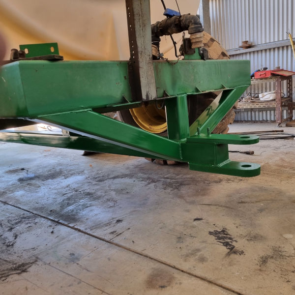 Boilermaker welder fabricate draw bar for liquid cart in Cadoux
